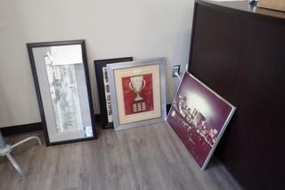 Lot of Chuckwagon Print, Downtown Calgary Print, Autographed Calder Memorial Cup Print, etc.