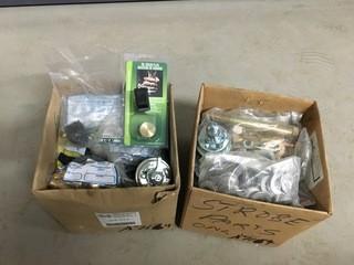 Lot of Assorted Switches, Hydraulic Caps, Nuts and Bolts, ETC.