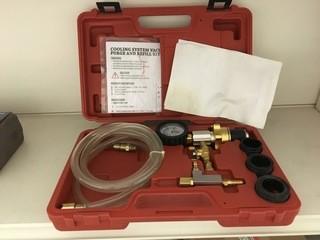 9 Circle Cooling System Vacuum Purge w/ Refill Kit.