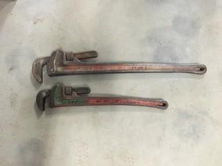 Lot of (2) Pipe Wrenches 36" and 24".