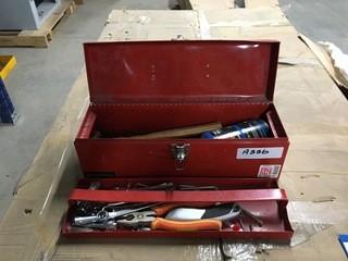 International Red Tool Box c/w Assorted Hand Tools.