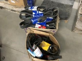 Lot of Truck Belts Assorted Sizes.