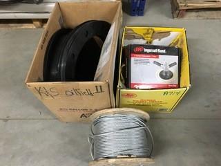 Lot of Galvanized Wire Rope, Gaskets, Etc.