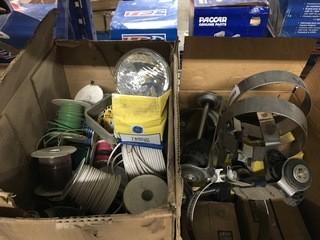 Lot of Electrical Wire, Beam Lamp, Fire Extinguishers Clamps, Etc.