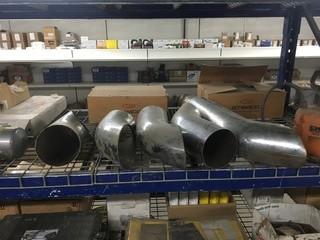 Lot of (4) Exhaust Pipe Assorted Sizes.