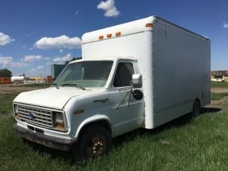 1990 Ford Econoline 350 16ft Cube Van c/w Diesel, Auto, 8.75R16 Tires, S/N 1FDKE37MXLH58376 **Parts Only**    