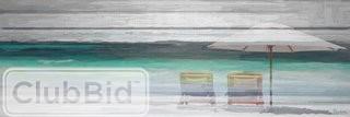 Beachcrest Home 'By The Beach' by Parvez Taj Framed on Canvas Gray (BCHH6176_22242009)