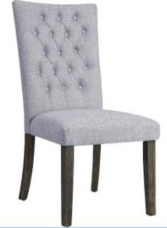 Merel Side Chair in Grey Fabric and Grey Oak Set Of 2