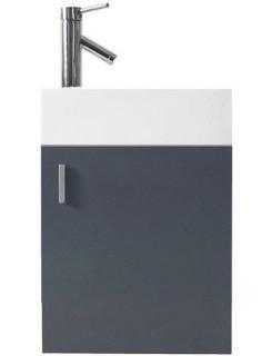 Cranleigh 16" Single Bathroom Vanity Set, Grey- Chipped Counter Corner