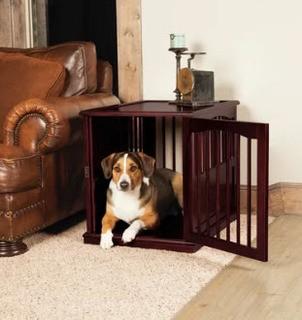 Pet Crate End Table in Walnut  24'' H x 21'' W x 30'' D