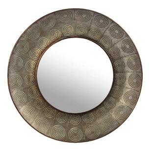 Maulik Hammered Metal Round Wall Accent Mirror 36"