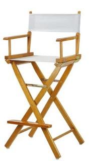 Folding Director Chair, White