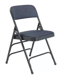 2300 Series Fabric Padded Folding Chair, Blue, Set Of 4