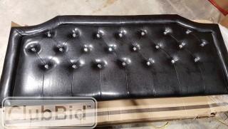 Wildon Home Queen/Full Upholstered Panel Headboard - Black Leather (CST27065)