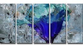 Painted Petals 5 Piece Painting Print on Wrapped Canvas Set 30'' H x 60'' W x 1.5'' D
