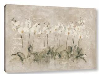 White Dancing Orchids Painting Print on Wrapped Canvas 32x48"