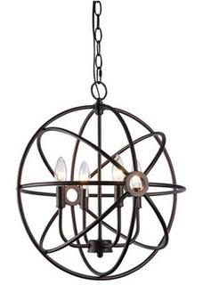 Chloe CH59063RB18-UP4 18 in. Lighting Ironclad Industrial-Style 4 Light Rubbed Bronze Ceiling Pendant - Oil Rubbed Bronze