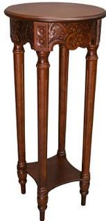 Windsor Hand Carved 2-Tier End Table/Plant Stand