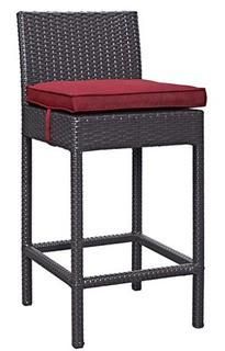 Modway 27.5" Patio Bar Stool with Cushion Espresso/Red