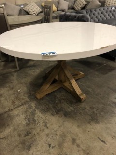 53" Round Dining Table-Scratches/Chips-As Is