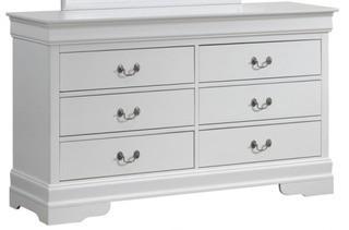 Lisle 6 Drawer Double Dresser, White