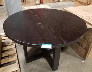 48" Wood Dining Table - Cracked Top - As Is