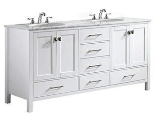 Newtown 72" Double Bathroom Vanity Set, White