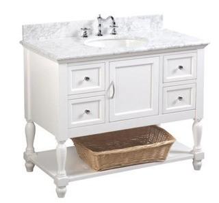 Beverly 42" Single Bathroom Vanity Set (Carrara/White)
