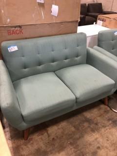 Mint Green Nailhead Loveseat 