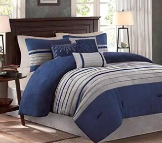 Rosaline Comforter Set, King, Navy