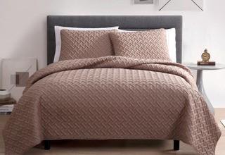 Pederson Reversible Coverlet Set, King, Taupe