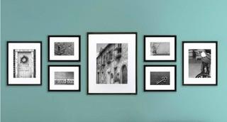 Drexil 7 Piece Wood Matted Picture Frame Set, Black