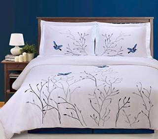 Swallow 100% Cotton 3 Piece Duvet Cover Set, King