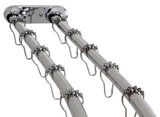 Edenscape 70" Adjustable Curved Tension Shower Curtain Rod, Polished Chrome