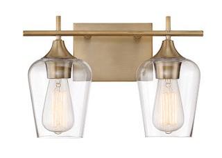 Hickerson 2-Light Vanity Light, Warm Brass