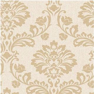 (2) Aurora Regal 33' x 20'' Damask 3D Embossed Wallpaper Roll Gold/Beige