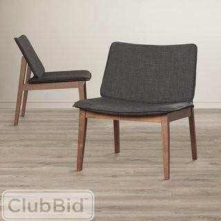 Langley Street Newburgh Modern Side Chair - Set of 2 - Walnut - Linen Espresso (LGLY4027)
