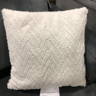 (2) Mink Throw Pillows 18x18" White- As Is 