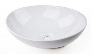 16"x13" Egg Shape Ceramic Bathroom Vessel Sink Basin Faucet Without Overflow