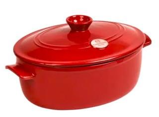 Emile Henry Oval Covered Stewpot, Cracked Side