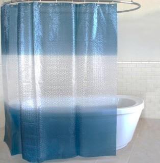 Splash Home- Drizzle Ombre Plastic Shower Curtain 