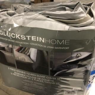 Glucksteinhome Duver Cover Set, Queen, Light Grey- As Is