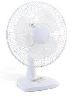 Mainstays Oscillating Table Fan 12", White