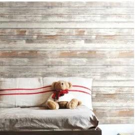 (3)Peel and Stick 16.5' x 20.5" Wood Distressed Wallpaper Roll