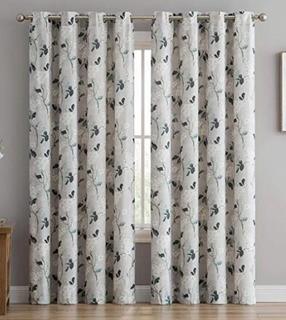 Liliana Floral/Flower Room Darkening Grommet Curtain Panels 54x84x"