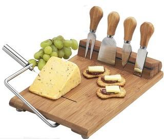 Stilton Bamboo Cheese Board Set with 4 Tools