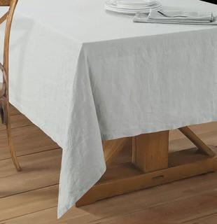 Catuzzi Washed Belgian Linen Tablecloth 68x90", Silver