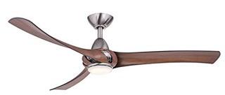 52'' Cairo 3 Blade LED Ceiling Fan with Remote, Light Kit Included Nickel/Walnut
