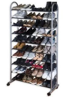 Simplify 10-Tier Mobile Shoe Rack