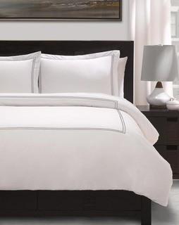 Burleson 100% Cotton 3 Piece Duvet Cover Set, King, Stone